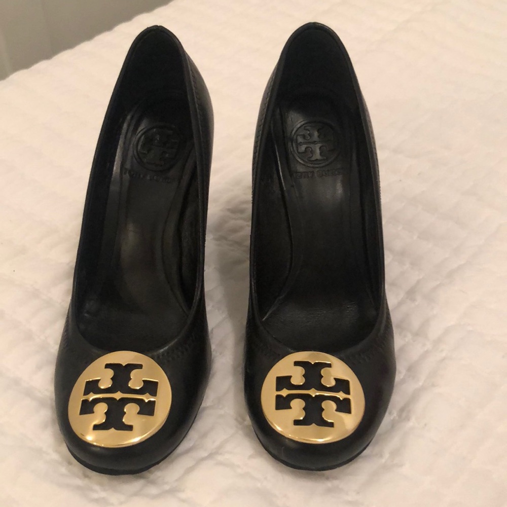 Tory Burch Sophie Wedge Black & Gold